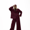 blazer doppiopetto over con spalline imbottite rose